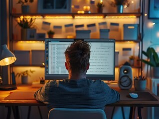  Medium shot of a person turning their back on a computer screen filled with unread email notifications