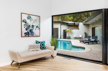 Interior shot of a Modern home in Malibu