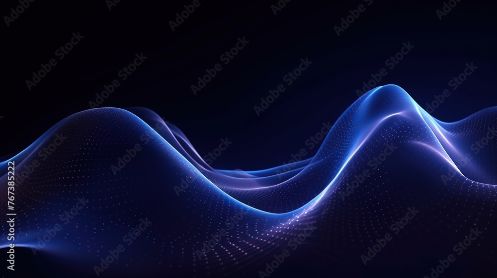 Aufkleber abstract digital particles with wave lines background. energy flow and information technology concep