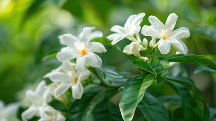 Obraz na płótnie Canvas The white orange jasmine, also known as the China Box flower, is a type of plant called Murraya