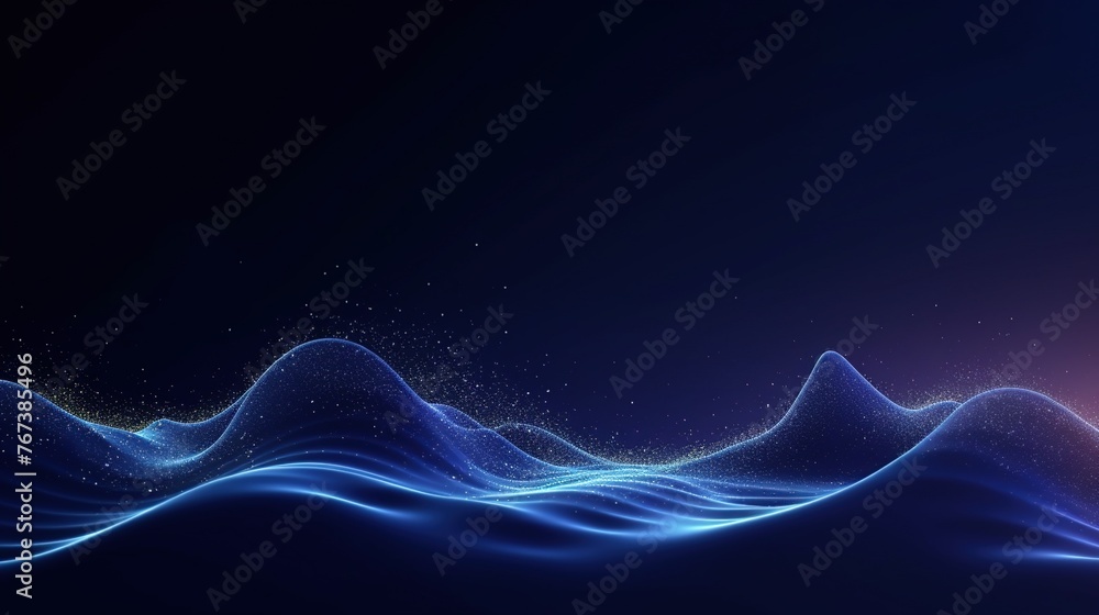 Aufkleber abstract digital particles with wave lines background. energy flow and information technology concep