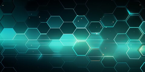 Obraz premium Abstract technology green background. Futuristic interface with hexagons