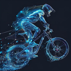 Mountain bike, downhill bike. Design of clothes, albums, notebooks. Sports banners, postcards