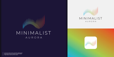Fototapeta premium minimalist Aurora's logotype design inspiration and modern colorful branding.