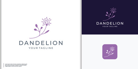 dandelion flower logo design inspiration.