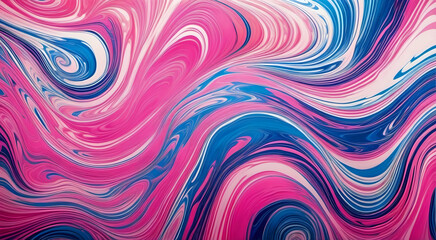 Fototapeta premium a vibrant digital marbling pattern with swirling hues of pink, blue, and white creating a fluid, abstract design