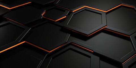  abstract hexagon background in golden and black colors
