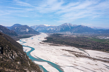 Tagliamento river in Friuli Venezia Giulia, Italy