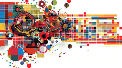 Obraz premium On a plain background, a word is written in bold letters, representing the concept of learning.