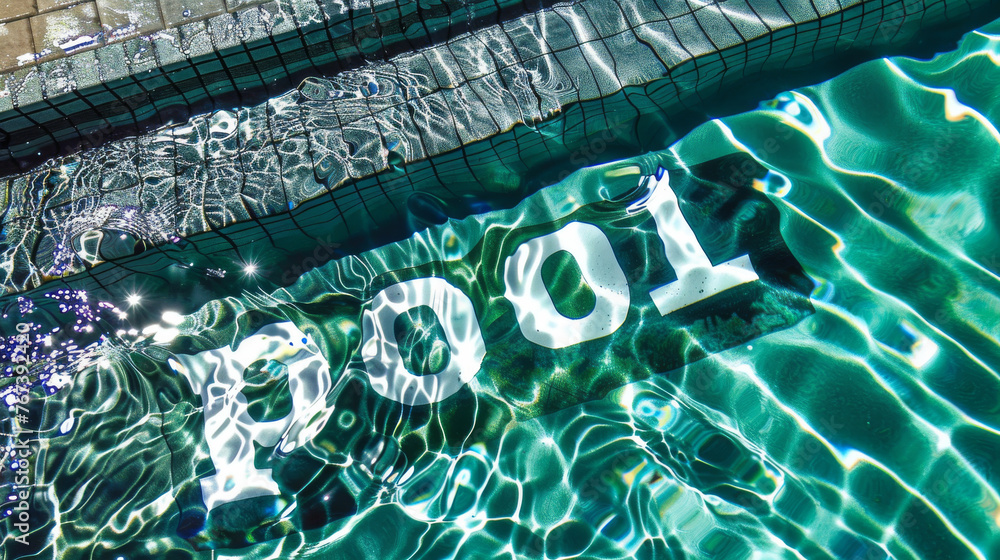 Aufkleber a word pool is featured on a single-colored background in this vibrant image, showcasing the power o