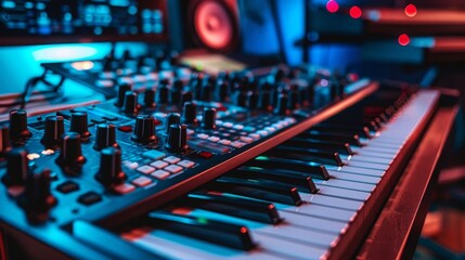A musicology examination of the use of digital technology in music production and composition - obrazy, fototapety, plakaty