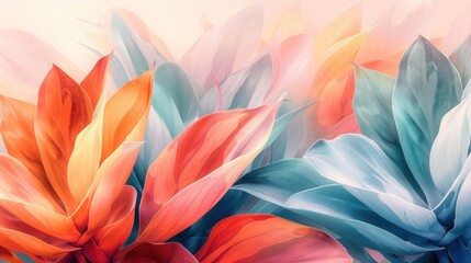 Trendy Pastel Agave Leaves for Design Backgrounds