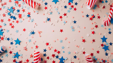 Obraz premium fourth of July concept, confetti background