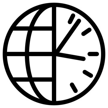 world clock icon, simple vector design