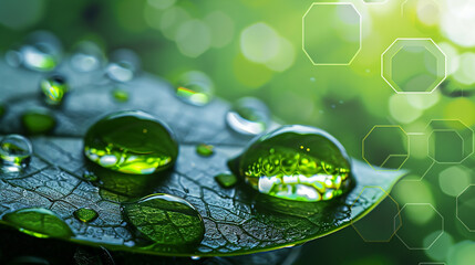 water drops on green leaf