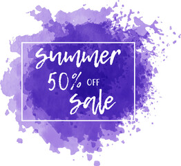 watercolor style vector summer sale banner