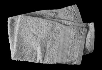 Towel white isolated on black, top view - 767396076