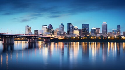 Fototapeta na wymiar Panoramic view of the city of Nashville, Tennessee, USA.