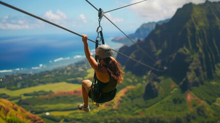 Capture the thrill of experiencing adrenaline-pumping activities like zip-lining or bungee jumping while traveling