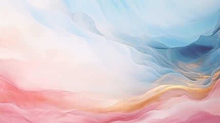 Abstract watercolor paint background - soft pastel pink blue and gold marbled texture illustration