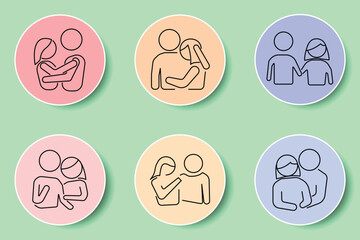 Obraz premium Simple icon design with a romantic couple pose theme, modern icon