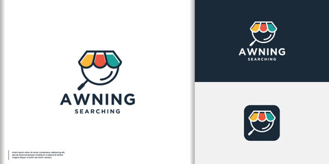 creative awning logo combine with search concept design inspiration.