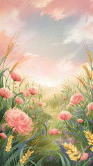 flowers in the morning