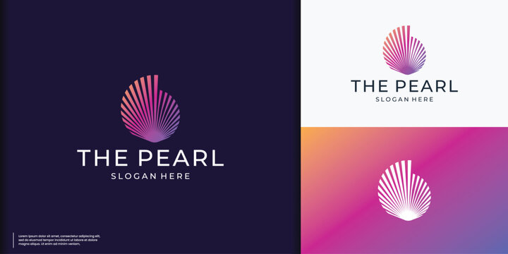 Luxury Pearl Shell Jewelry logo design template. Creative logo design inspiration can be used as symbols, brand identity.