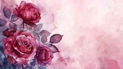 Beautiful Background floral roses watercolor. Generative Ai
