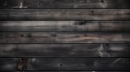 Fototapeta premium Old black gray rustic wooden boards texture - wood panel wall background, seamless long pattern