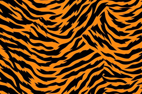 Tiger Skin Background, Tiger Skin Pattern, Tiger Stripes Pattern, Tiger Skin Texture, Animals Skin Background, Tiger Skin Print, Wild animal hide, AI Generative