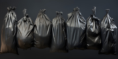 Black garbage bag trash waste