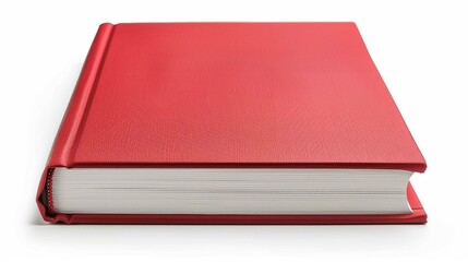 Red Blank Book Cover Template on white background