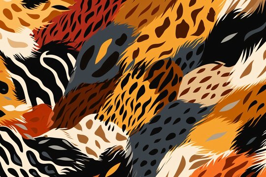 Abstract Animal Skin Print Background, Animals Skin Pattern Background, Wild Animals Skin Print, Safari Animal Print, Animal Skin Digital Paper, AI Generative