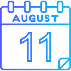 11 August Vector Icon Design