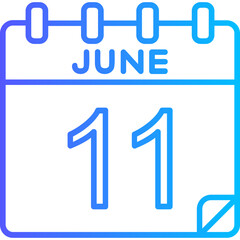 11 June Vector Icon Design