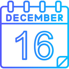 16 December Vector Icon Design