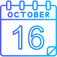 16 October Vector Icon Design