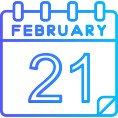 21 February Vector Icon Design