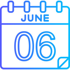 6 June Vector Icon Design