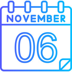 6 November Vector Icon Design