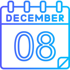 8 December Vector Icon Design