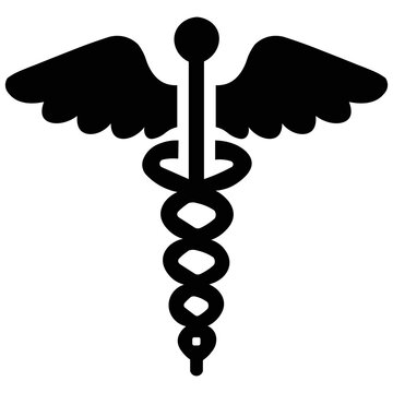 Symbol of Dentistry Caduceus of Hermes. Illustration indicating a professional in the field of dentistry.