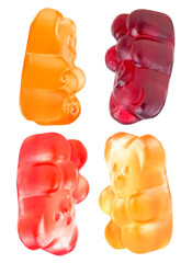 Sweet jelly marmalade bears isolated on a white background. Colorful fruit gummy candies. - 767409250