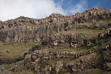 Pared de piedra en Cayambe Ecuador.