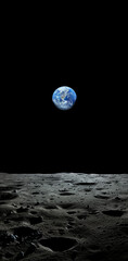 the Earth and moon  seen from space