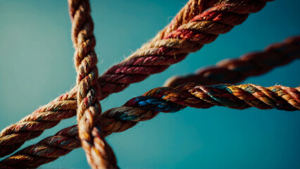 hands tied to a rope - obrazy, fototapety, plakaty