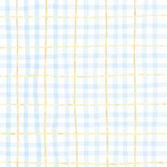Gold Light Blue Plaid Hand Drawn Background Overlay