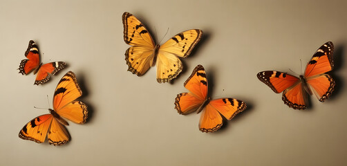 Top view butterflies with copy space