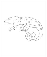 Chameleon Coloring Book Page For KIds